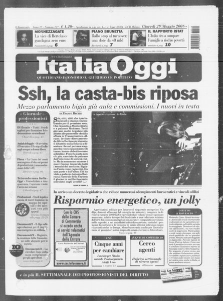 Italia oggi : quotidiano di economia finanza e politica